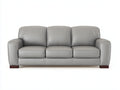 Divano lineare-pelle-legno-210x89x84 cm-grigio-stile moderno