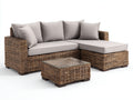 Divani da esterno - rattan sintetico-tessuto-vetro - 240x180x75 cm - grigio-marrone - stile moderno