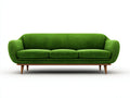 Divano lineare-tessuto-legno-220x85x80 cm-verde-stile moderno