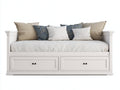 Divano letto-legno-laccato-legno-ingegnerizzato-200x90x85 cm-bianco-avorio-stile classico funzionale con contenitore