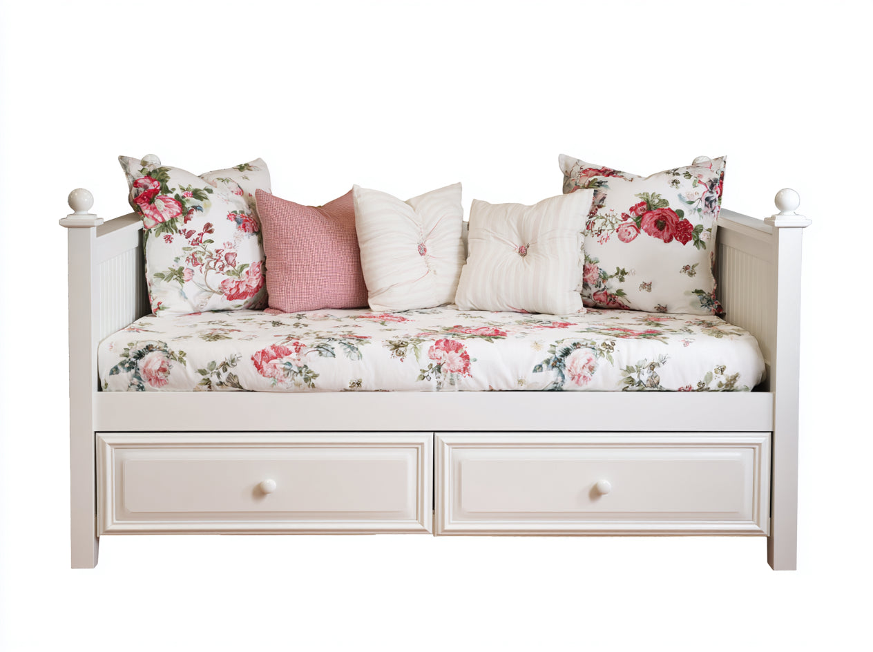 Divano letto-legno laccato-legno ingegnerizzato-205x98x88 cm-bianco-avorio-stile classico con contenitore