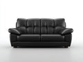 Divano lineare-pelle-legno-215x92x84 cm-nero-classico moderno