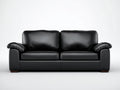 Divano lineare-pelle-legno-210x96x88 cm-nero-classico moderno