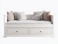 Divano letto-legno laccato-legno ingegnerizzato-200x95x85 cm-bianco-avorio-stile classico funzionale