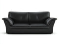 Divano lineare-pelle-legno-195x90x85 cm-nero-classico moderno