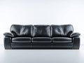 Divano lineare-pelle-legno-205x95x88 cm-nero-classico moderno