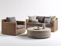 Divani da esterno - rattan sintetico-tessuto-pietra - 180x85x75 cm - grigio-marrone - stile moderno