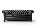 Divano lineare-pelle-legno-215x98x90 cm-nero-classico moderno