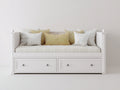 Divano letto-legno-laccato-legno-ingegnerizzato-200x90x85 cm-bianco-avorio-stile classico funzionale con contenitore