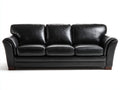 Divano lineare-pelle-legno-216x91x80 cm-nero-stile moderno